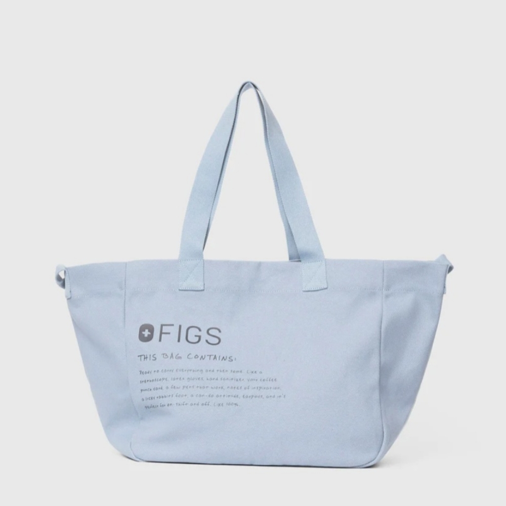 FIGS Dusty Blue Canvas Tote - Picture 2 of 10